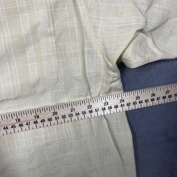 Vintage Tommy Bahama Shirt Men's XL Cream Plaid Short Sleeve Button-Up Summer - Picture 5 of 5